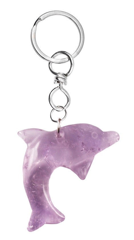 Nøglering med ametyst delfin