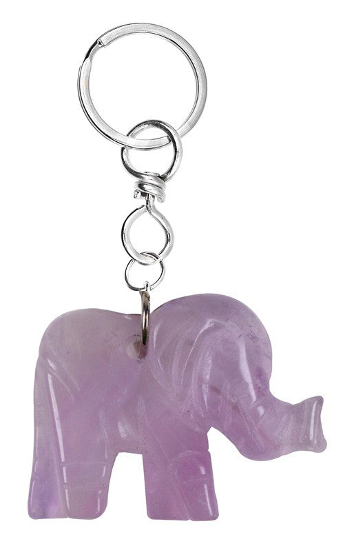 Nøglering med ametyst elefant