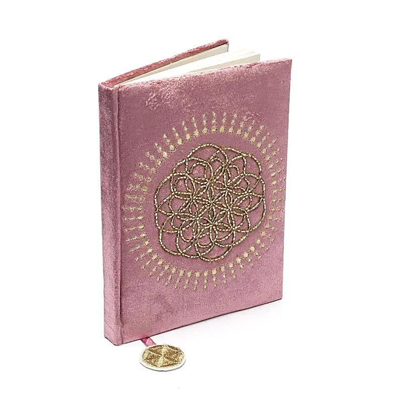 Notesbog pink m. livets blomst 2