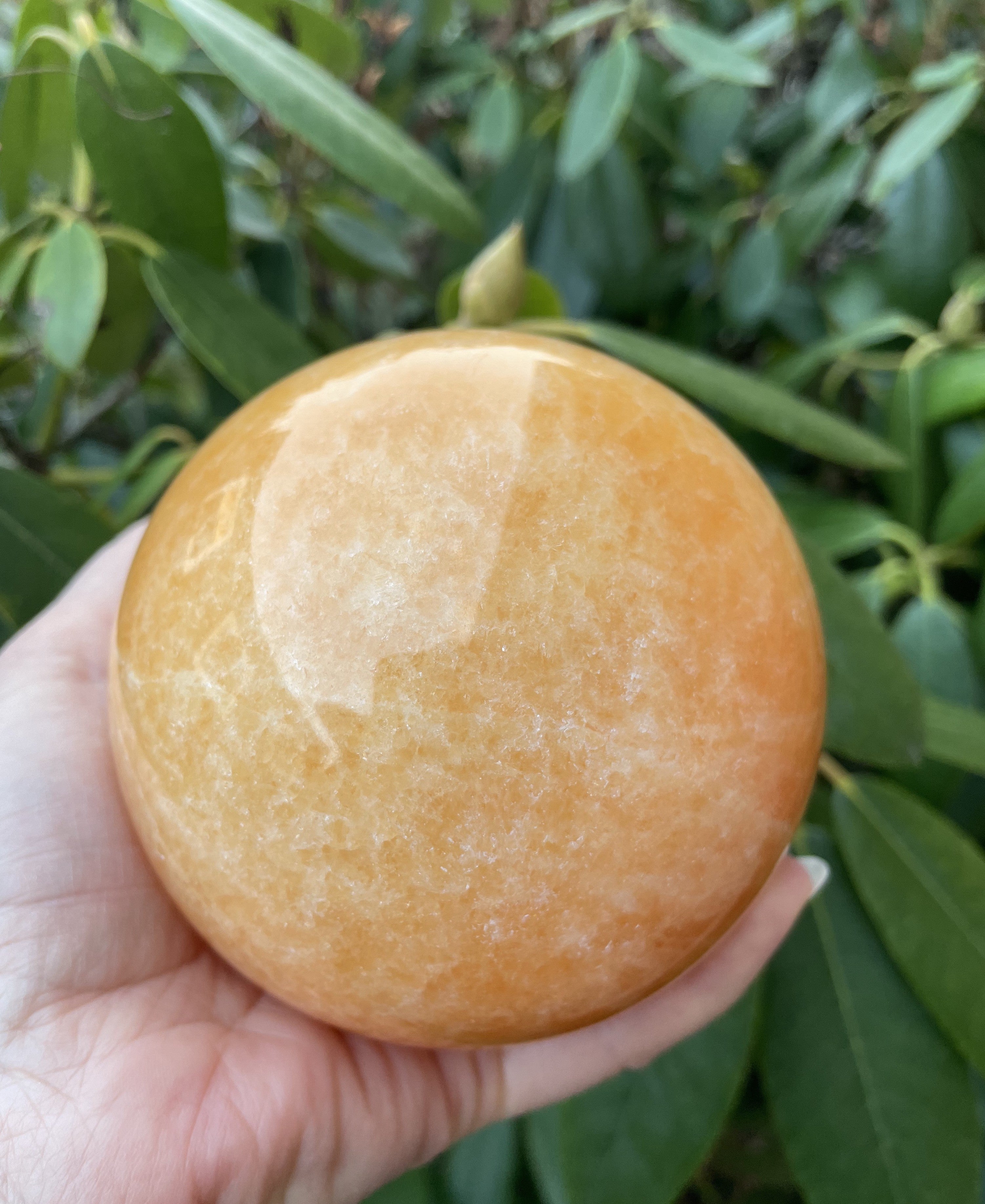 Orange calcit kugle 9 - 10 cm 2