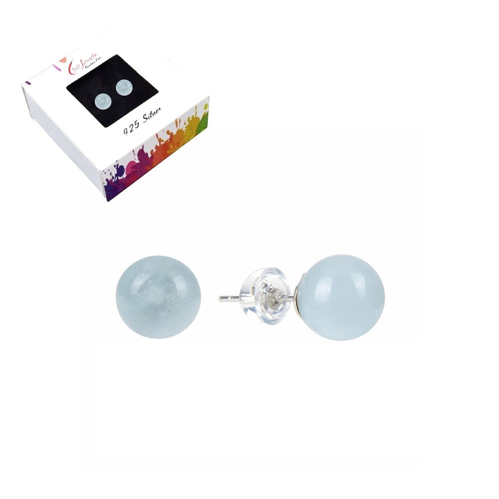 Øreringe aquamarin 6 mm 2