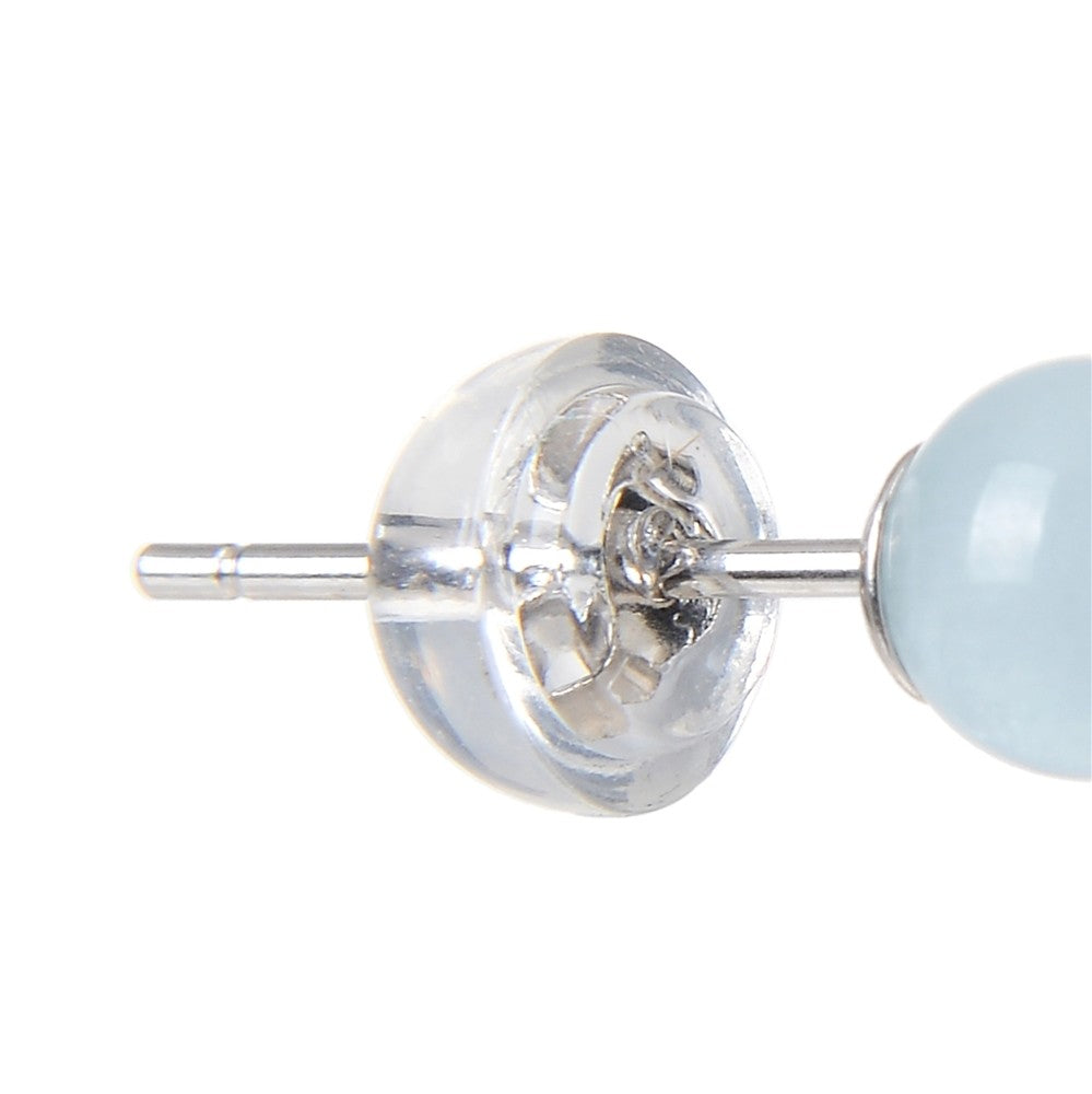Øreringe aquamarin 6 mm 3