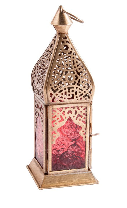 Orientalsk lampe med rødt glas 2