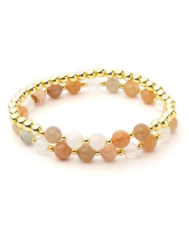 Pastel krystal mix - Hæmatit armbånd 6 mm 3