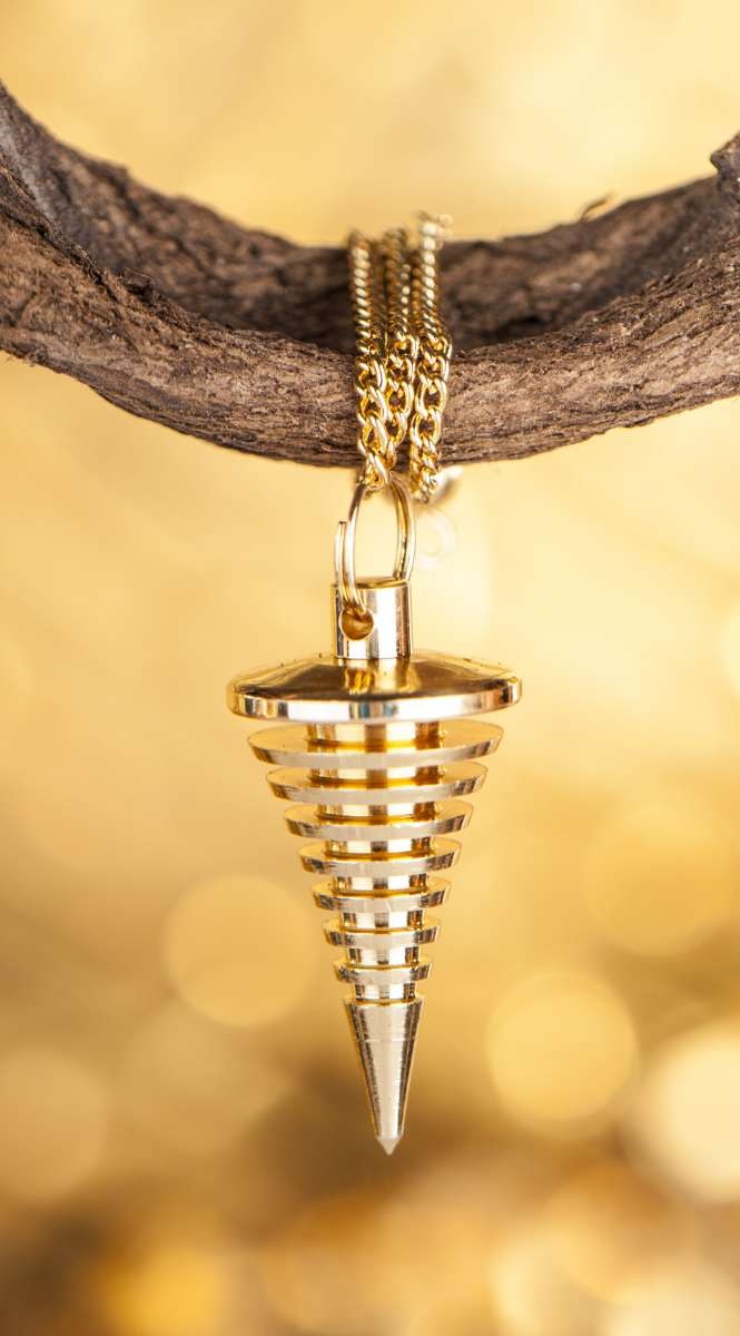 Pendul spiral forgyldt messing 2