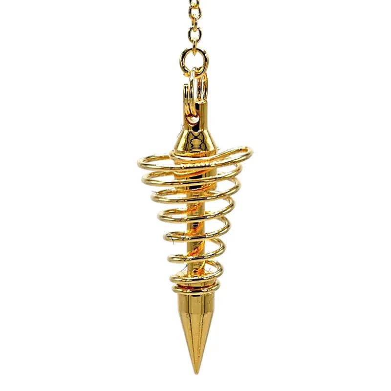 Pendul spiral i forgyldt messing