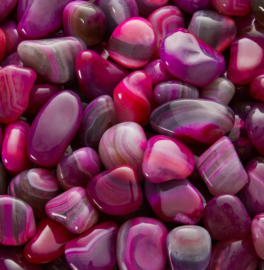 Pink agat lommesten XL 2