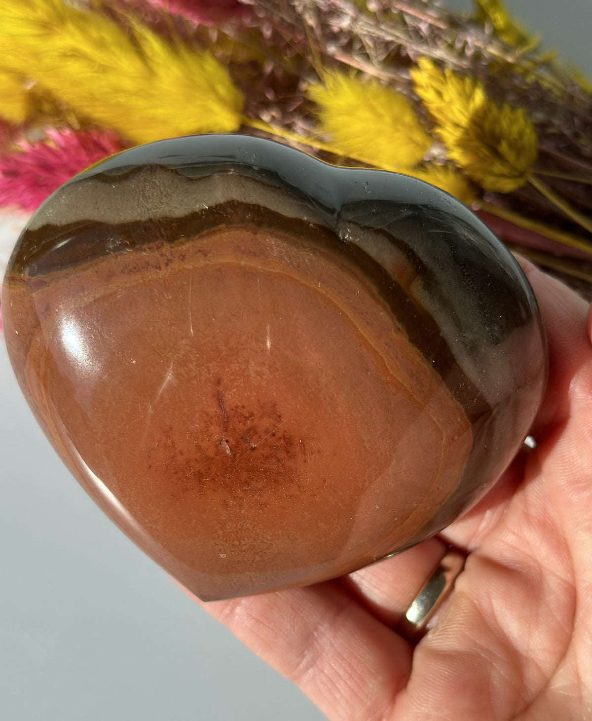 Polychrome jaspis Hjerte 7 cm 1