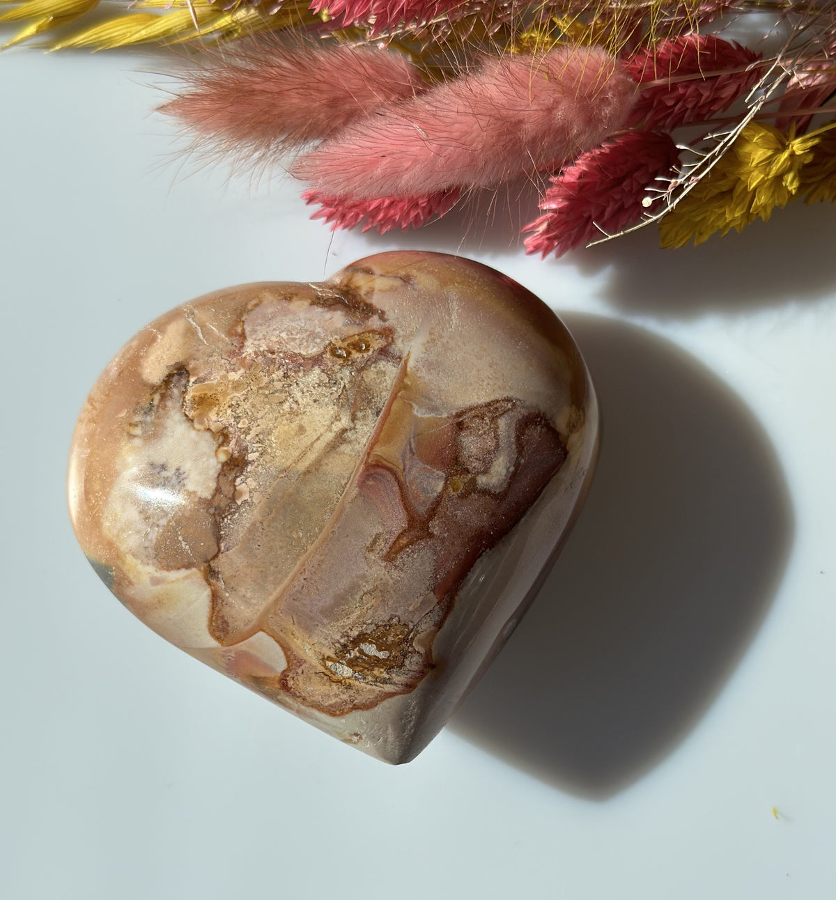Polychrome jaspis hjerte 8 cm 1