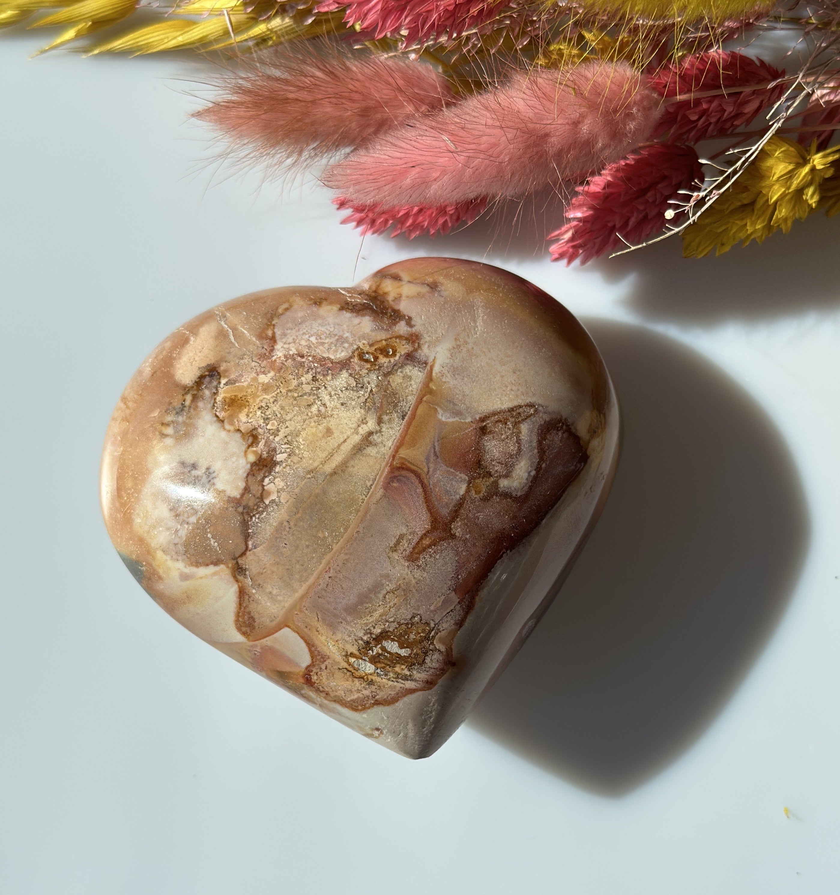 Polychrome jaspis hjerte 8 cm 2