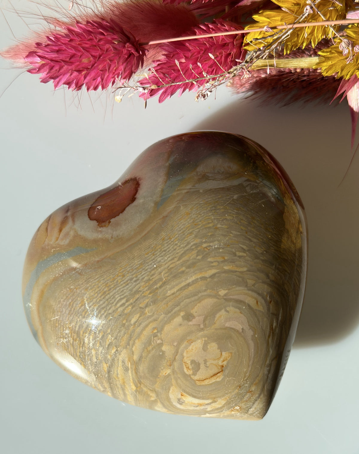 Polychrome jaspis hjerte 8 cm 2