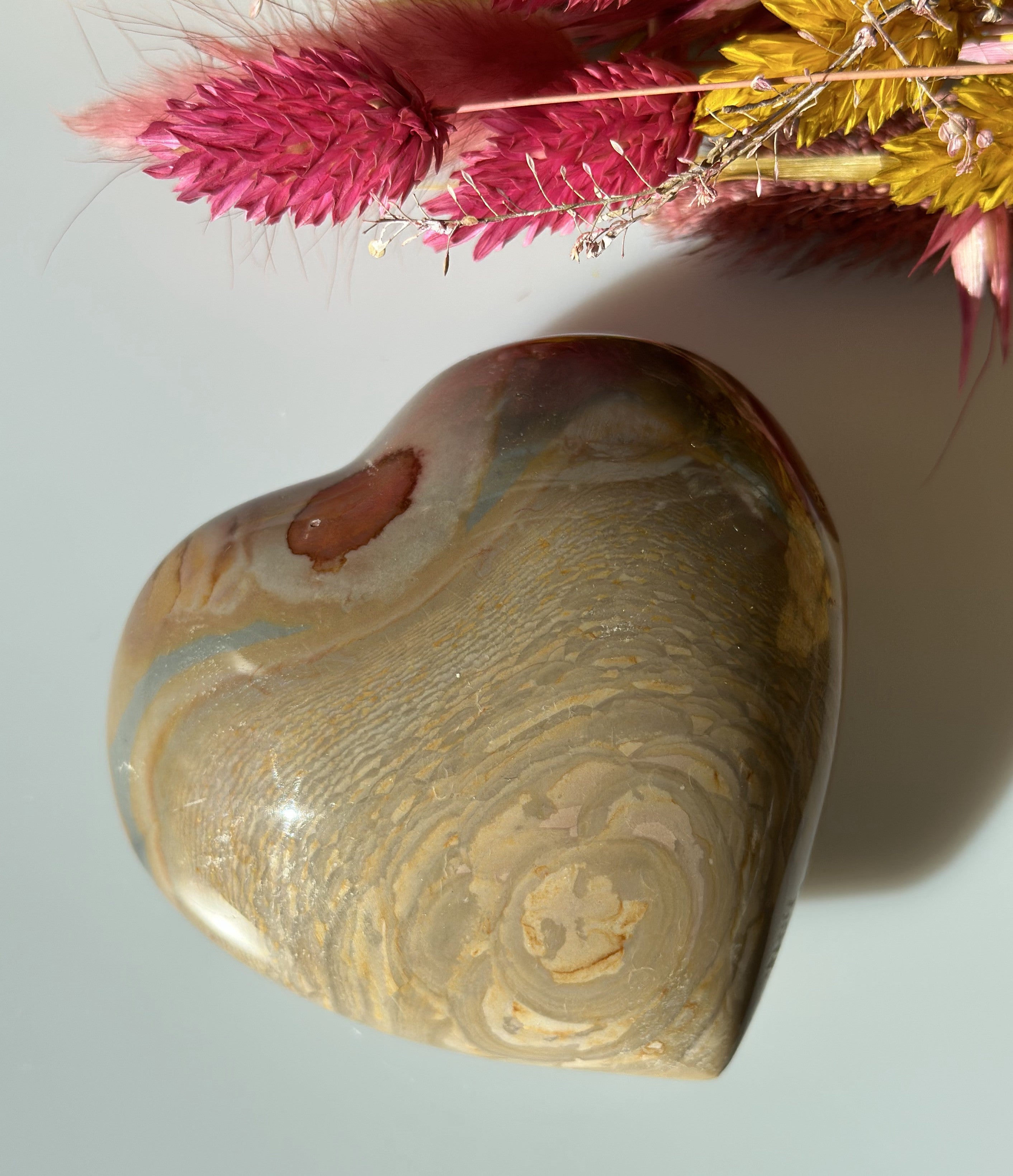 Polychrome jaspis hjerte 8 cm 3