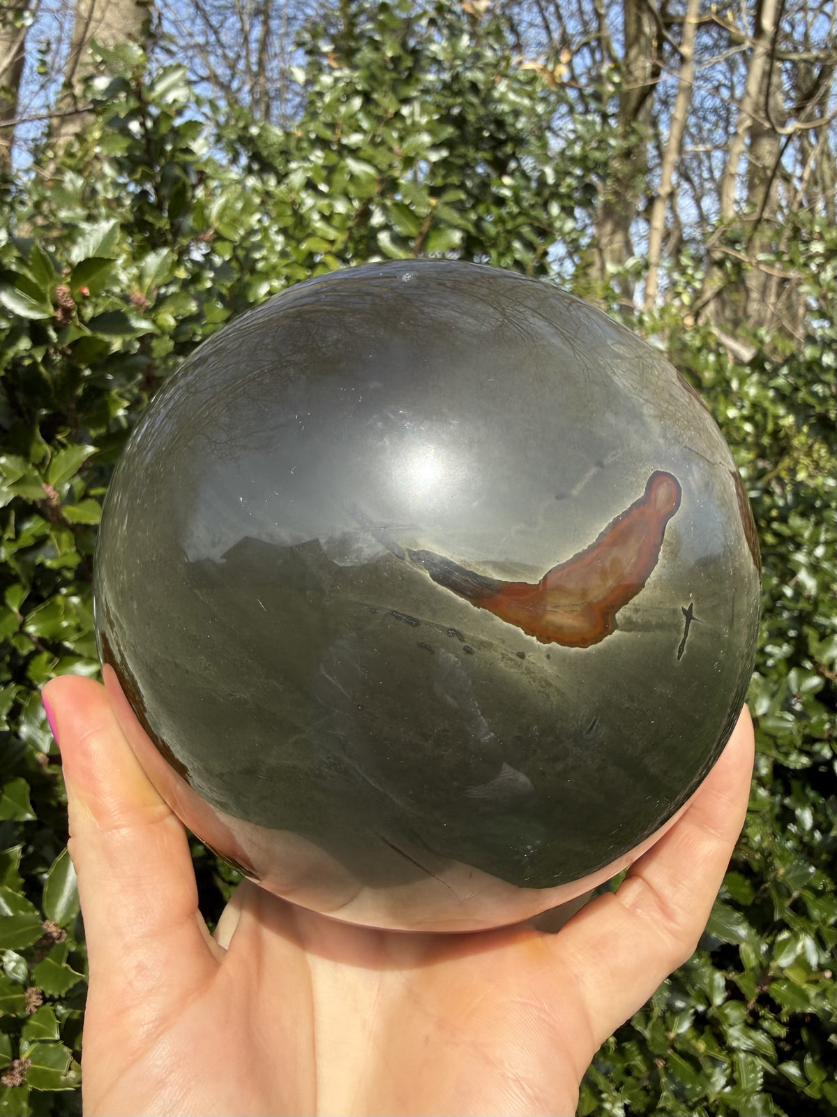Polycrome jaspis kugle - 11 cm 4