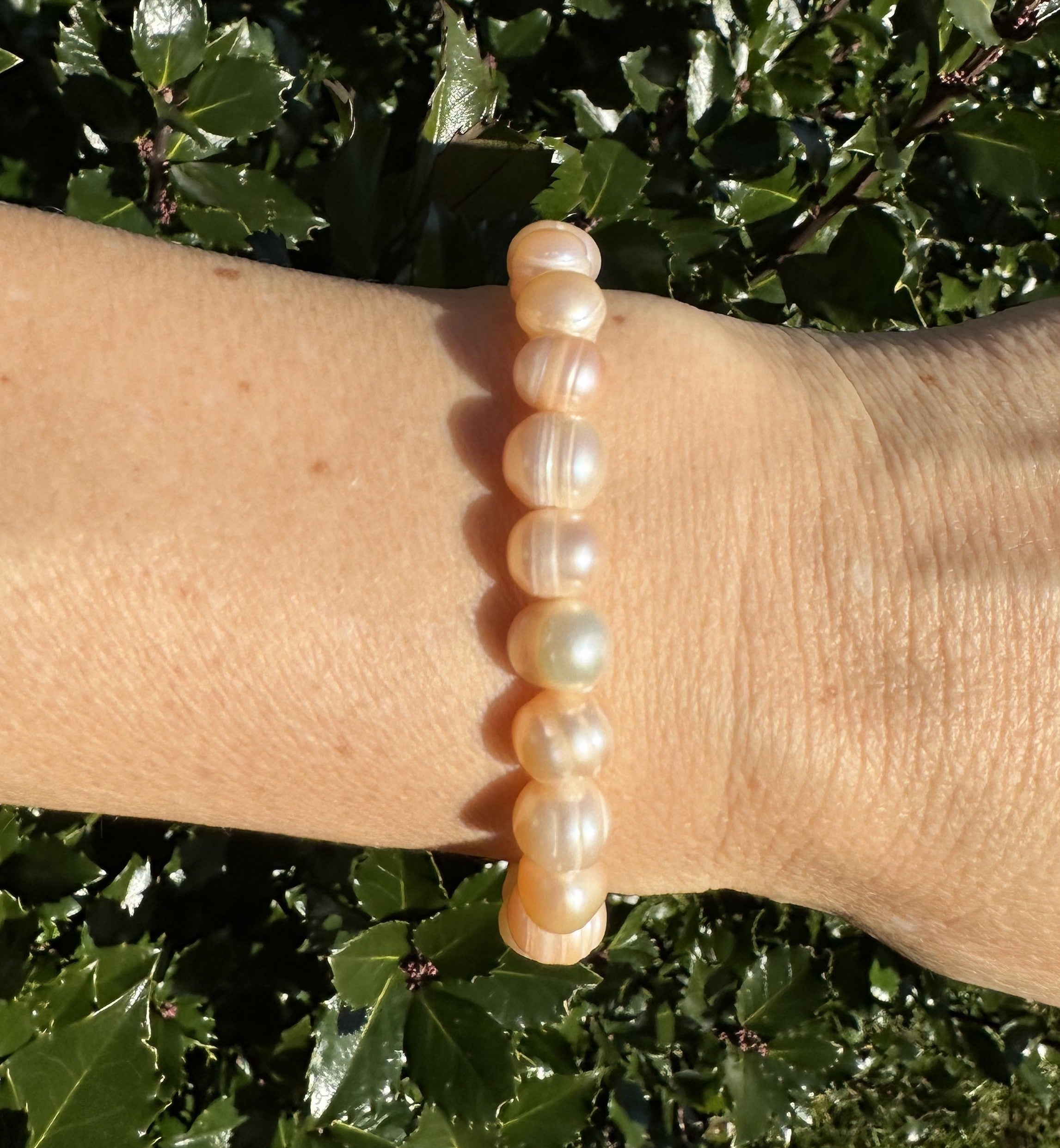 Rosa perle armbånd - 8 mm 1