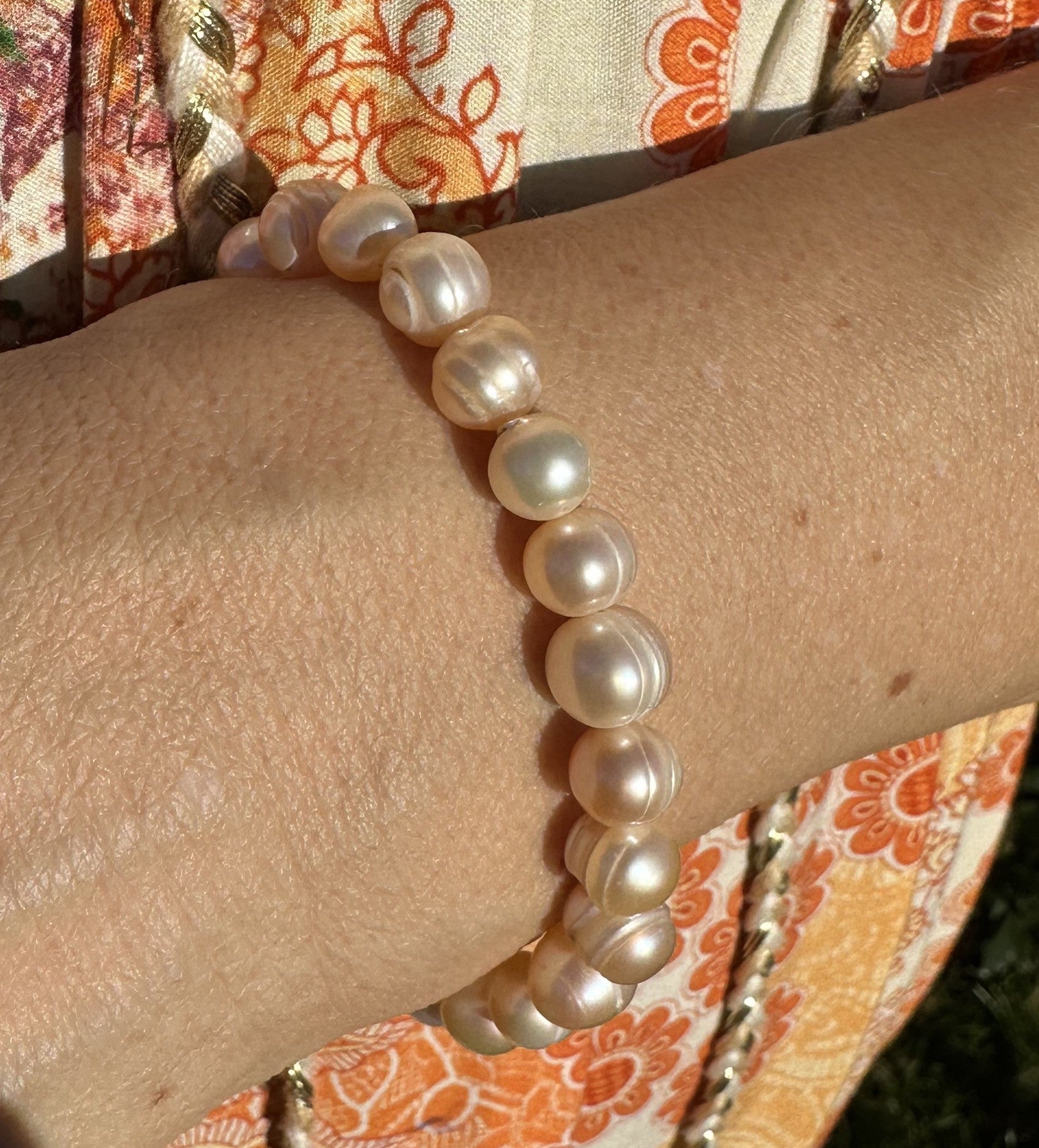 Rosa perle armbånd - 8 mm 3