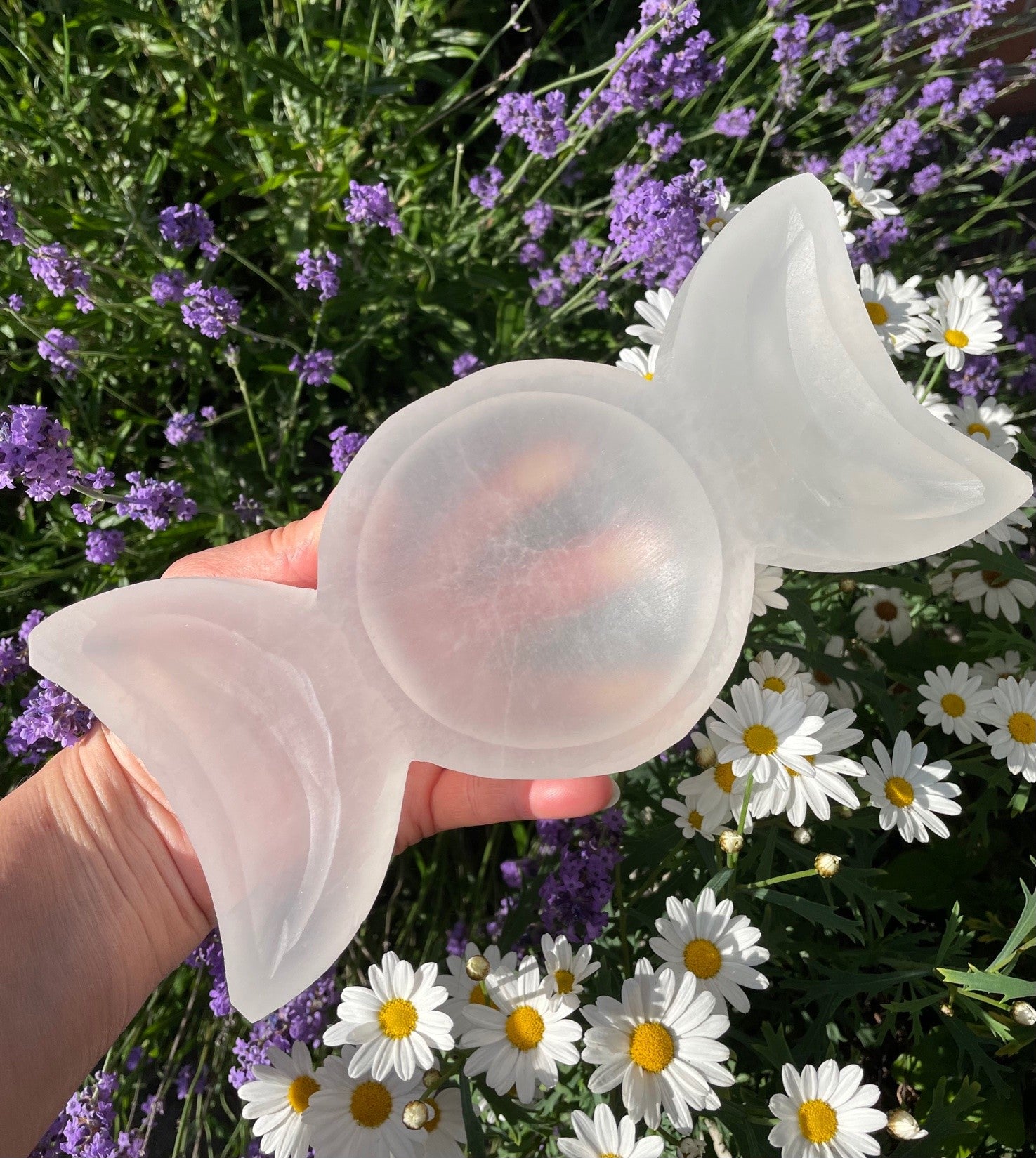 Selenit måne fase skål 22 cm 1