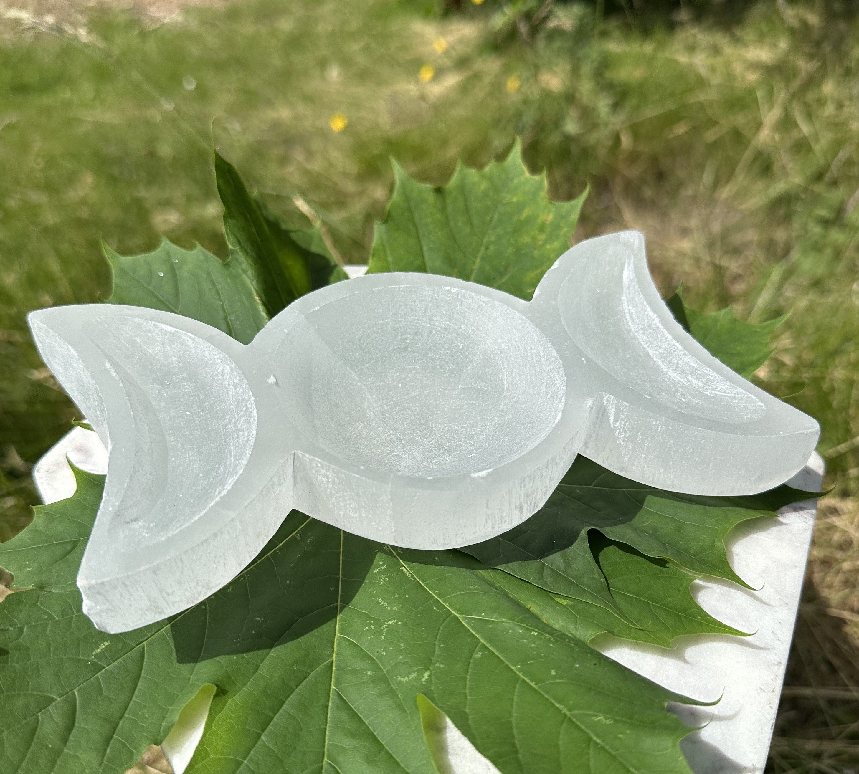 Selenit månefase skål 18 cm 1