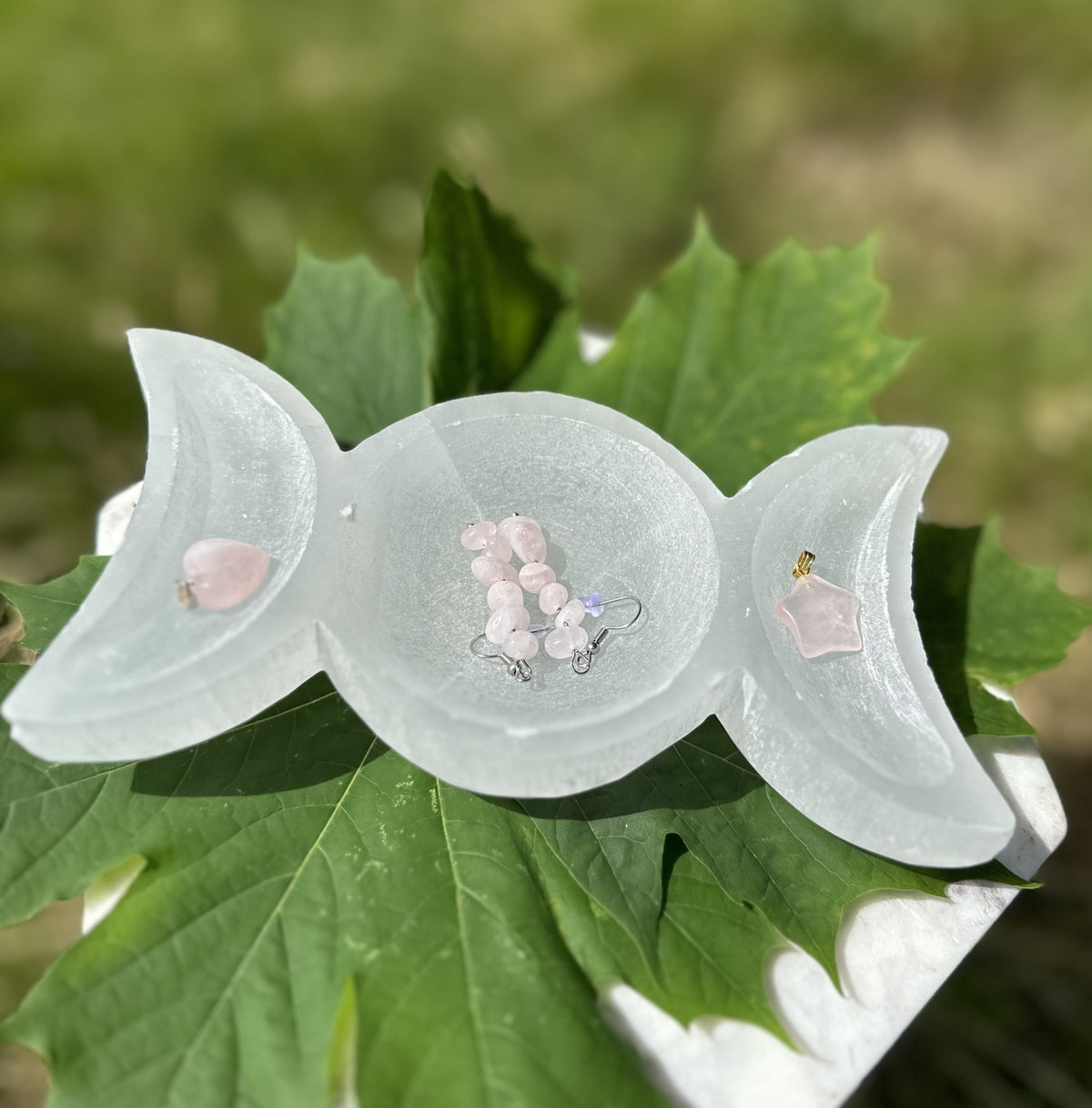 Selenit månefase skål 18 cm 3