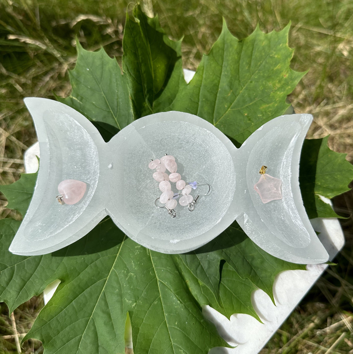 Selenit månefase skål 18 cm 4