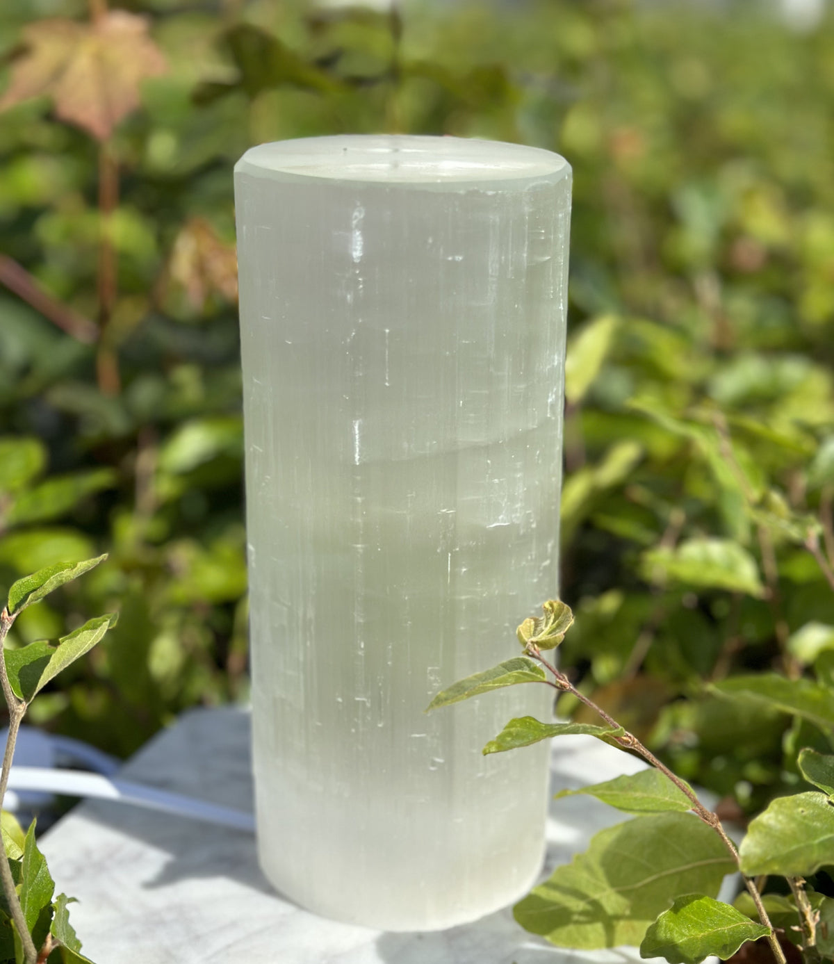 Selenit rund bordlampe 25 cm 1