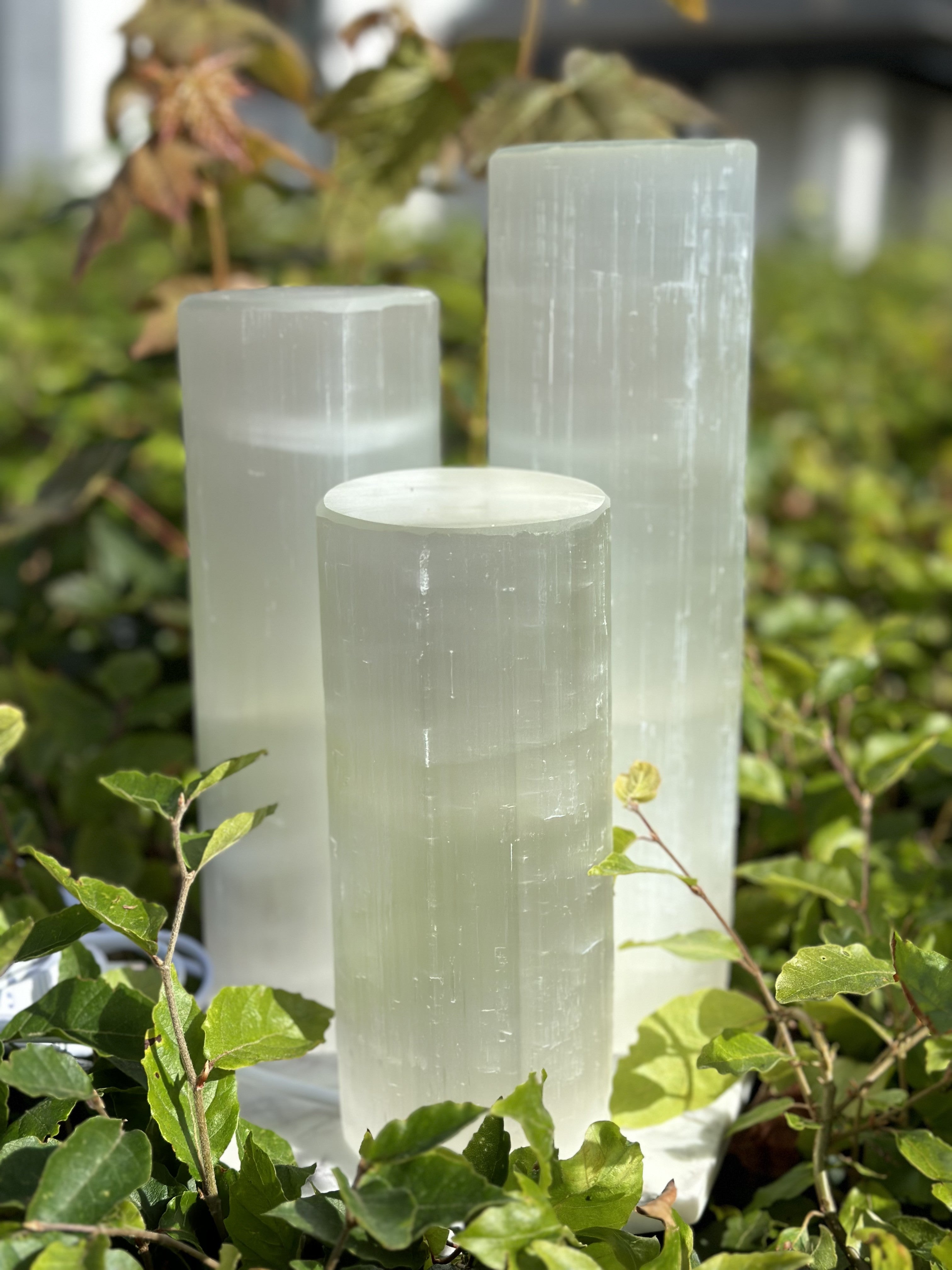 Selenit rund bordlampe 25 cm 2