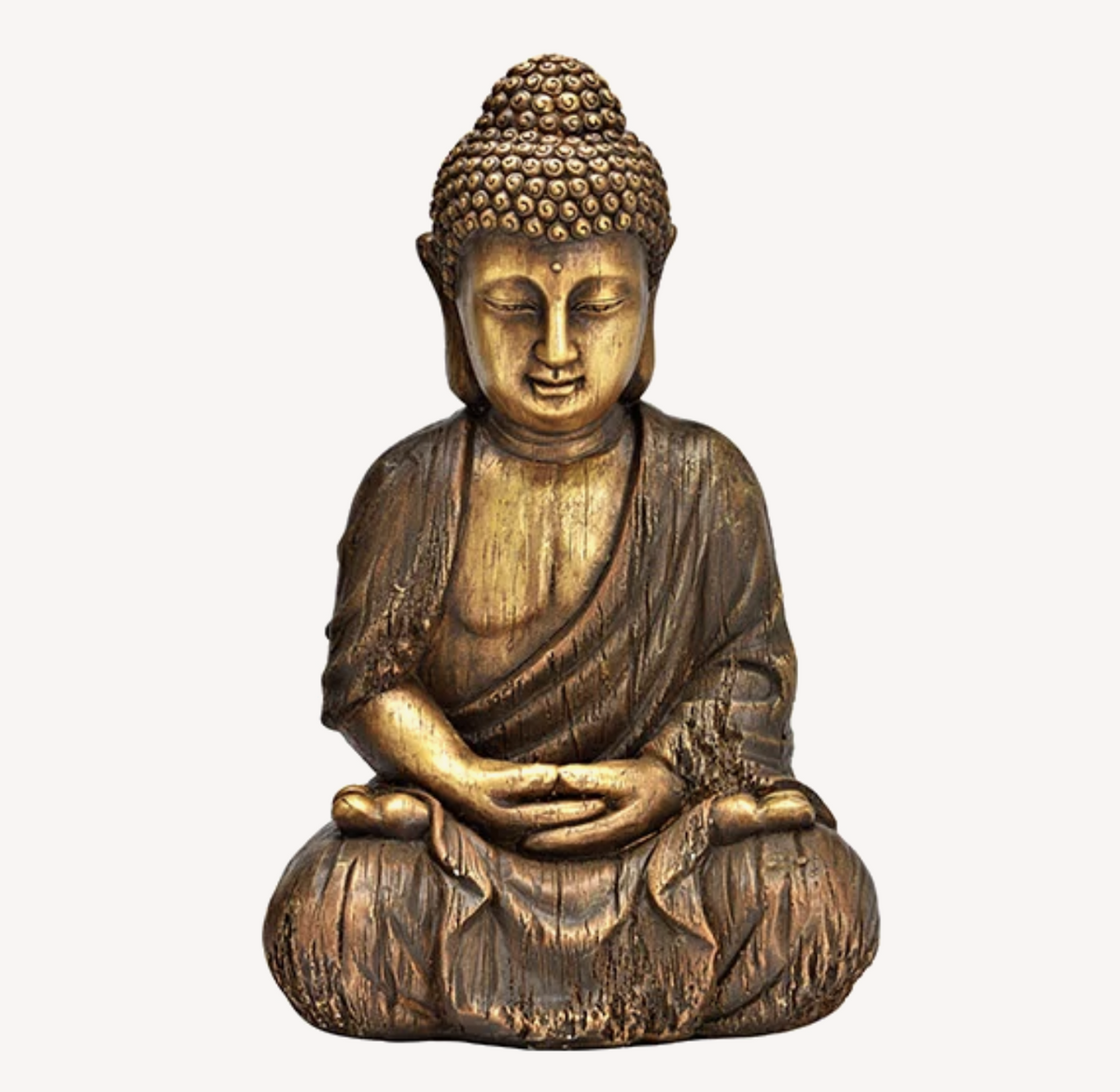 Siddende Buddha i guld 46cm 1