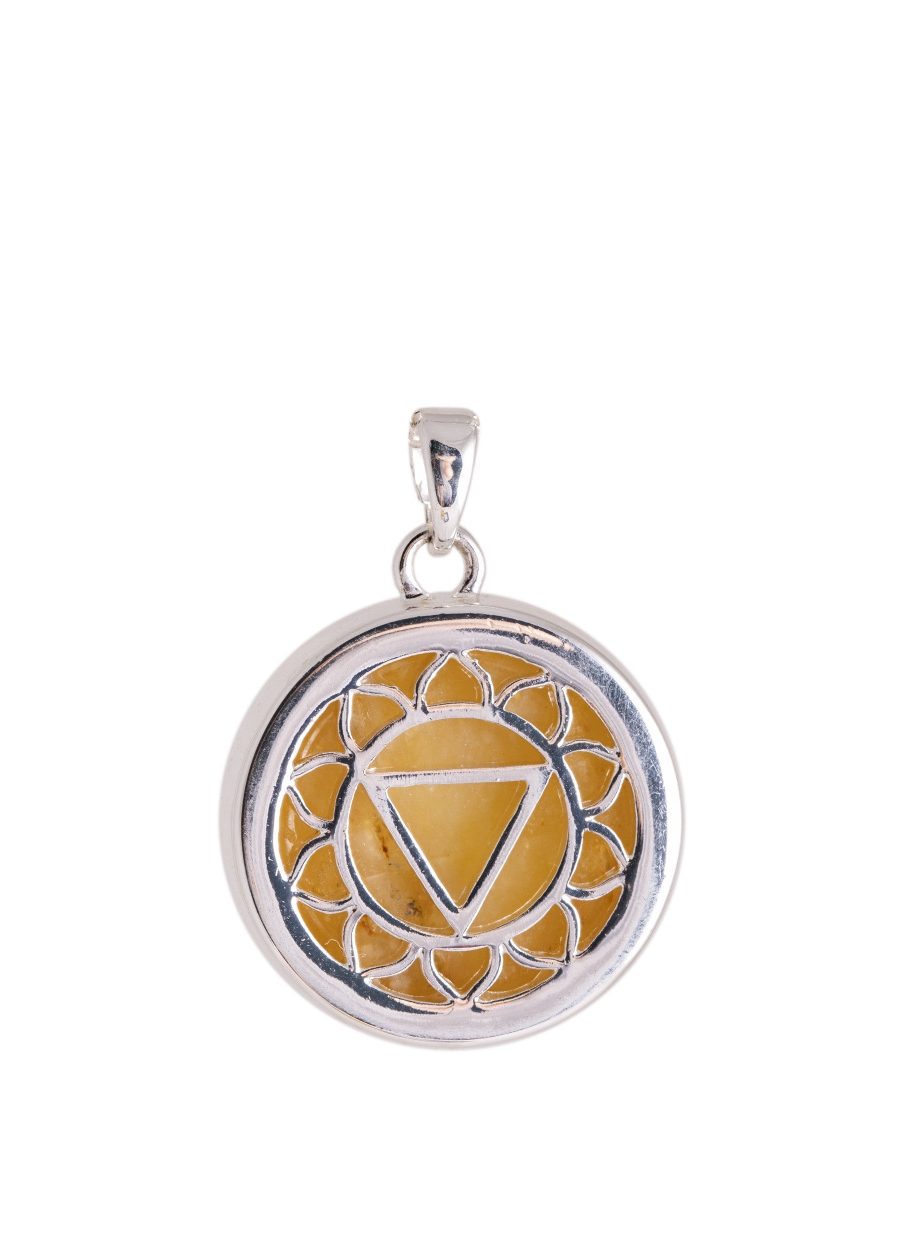 Solarplexus Chakra vedhæng med citrin og kæde 2