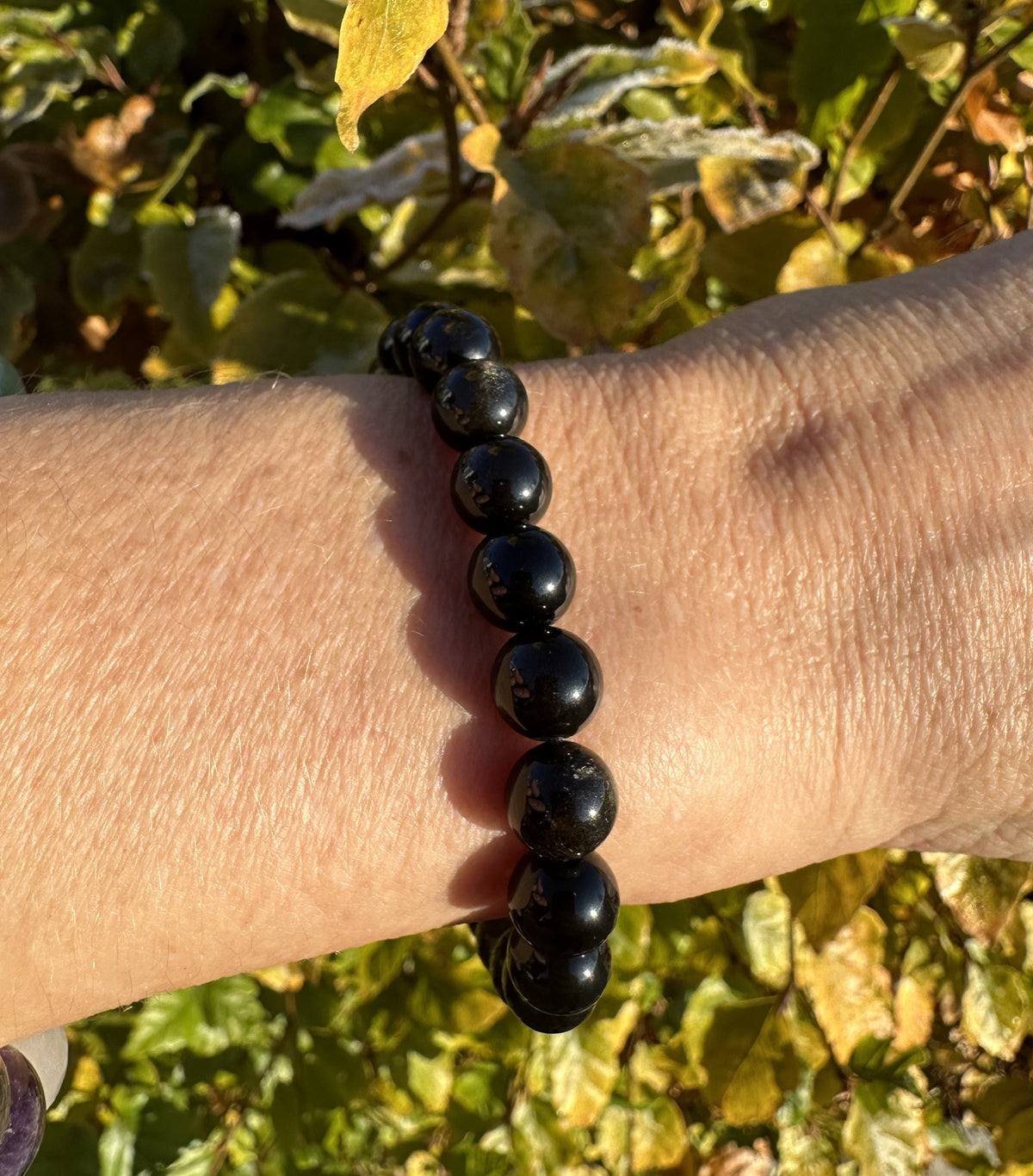 Sort agat armbånd 6 mm