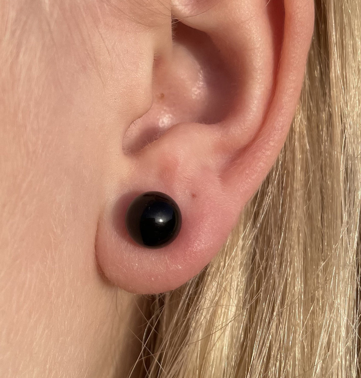 Sort onyx øreringe 8 mm 1