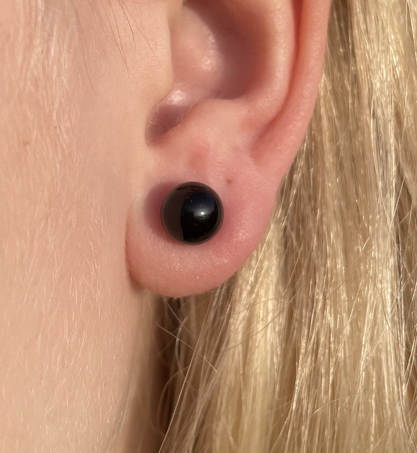 Sort onyx øreringe 8 mm 2
