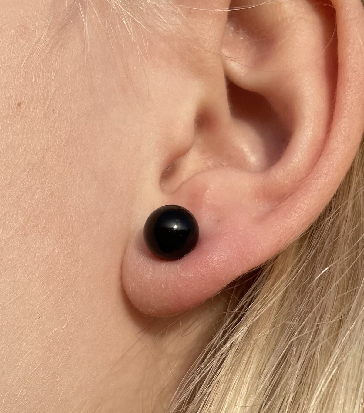 Sort onyx øreringe 8 mm 3