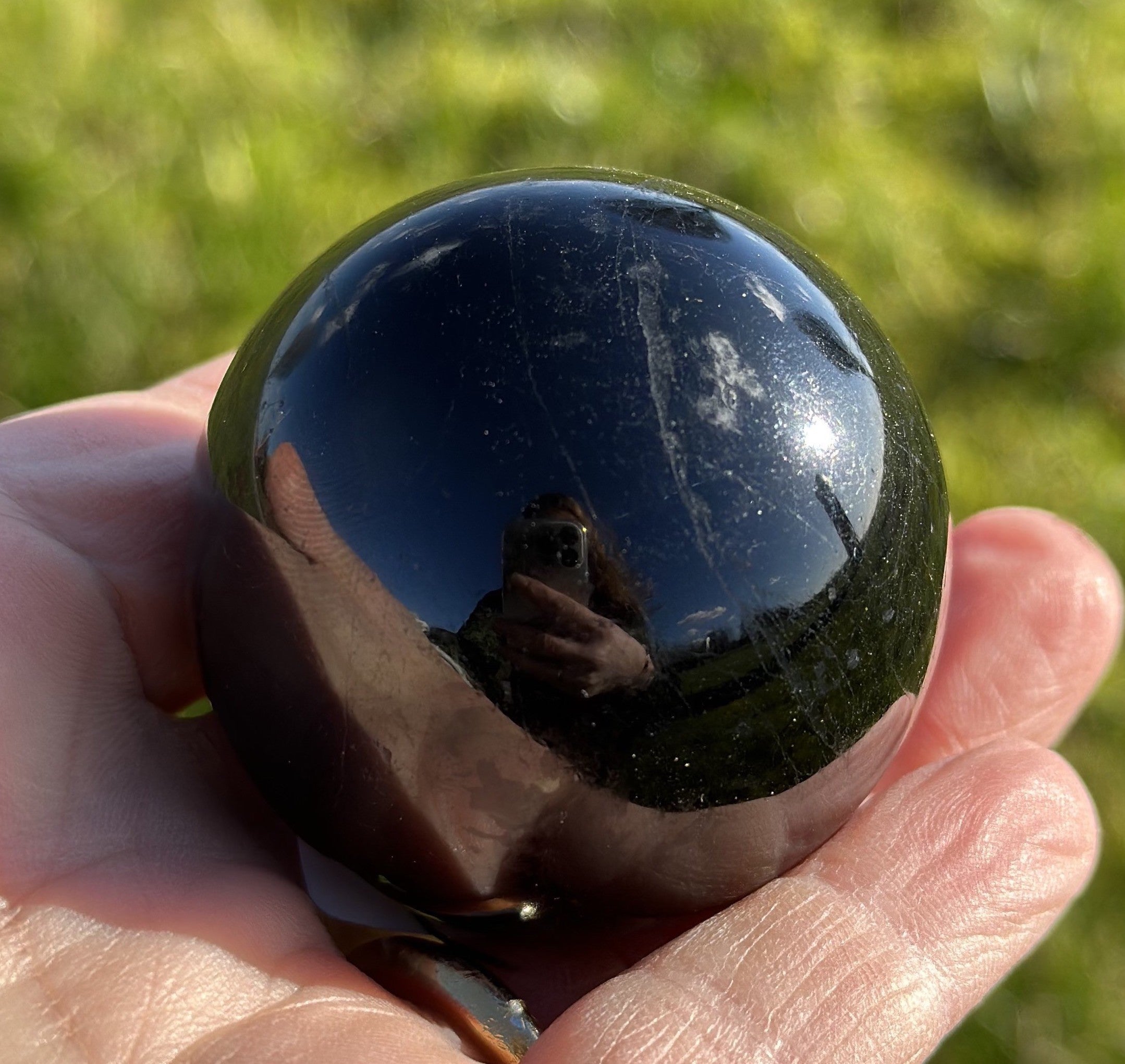Sort Turmalin Kugle 7 cm