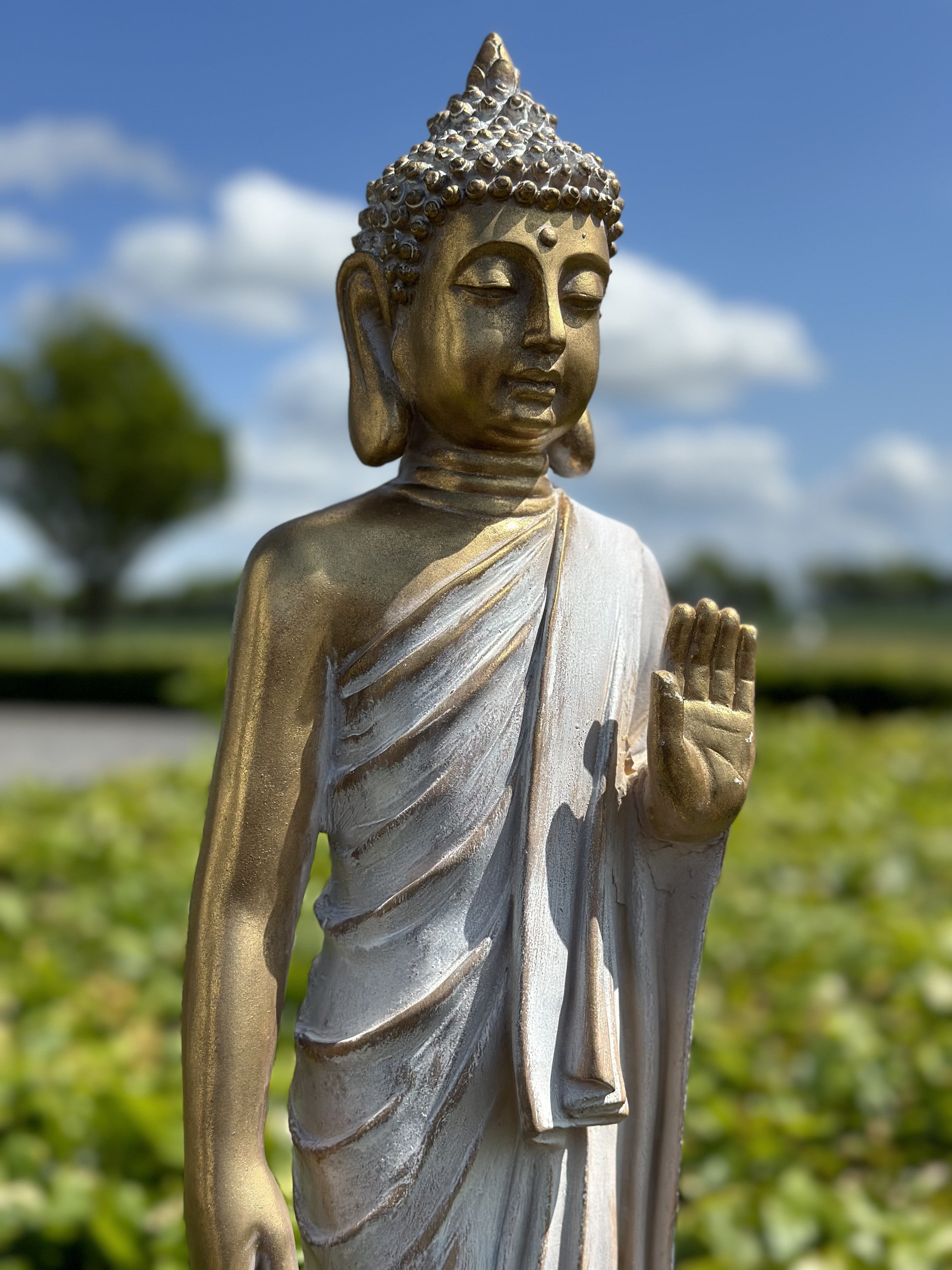 Buddha Stående i guld look 82 cm 5