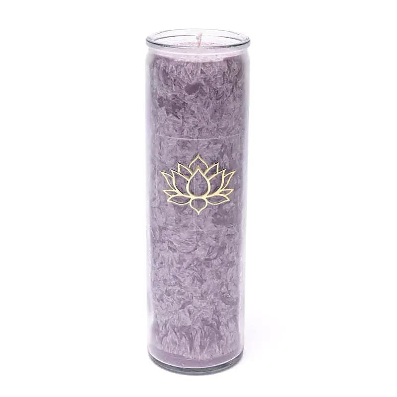 Stearinlys lotus violet uden duft 1