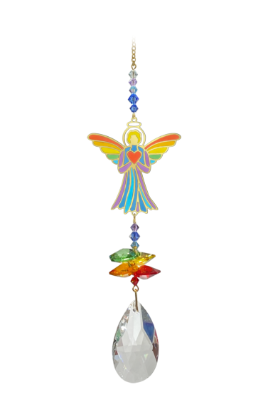 Swarovski - Engel m. hjerte - guld 1