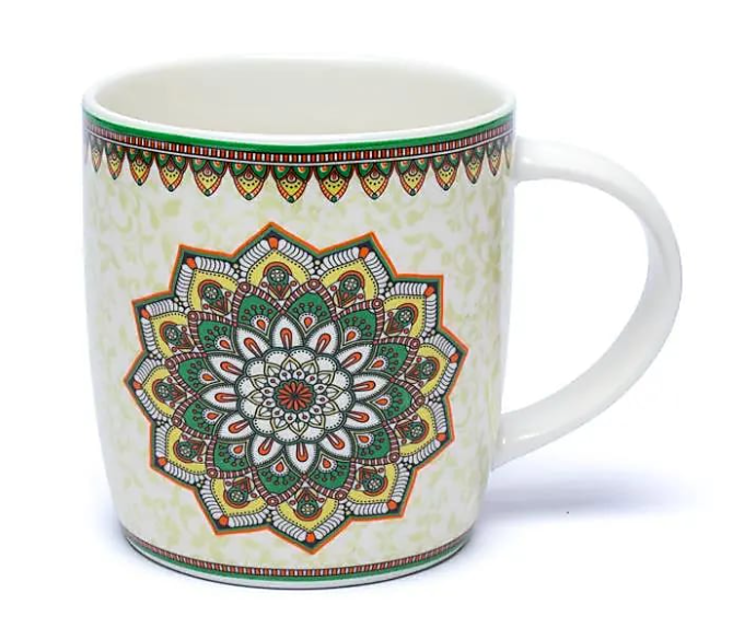 Teekop med si - Mandala grøn 2