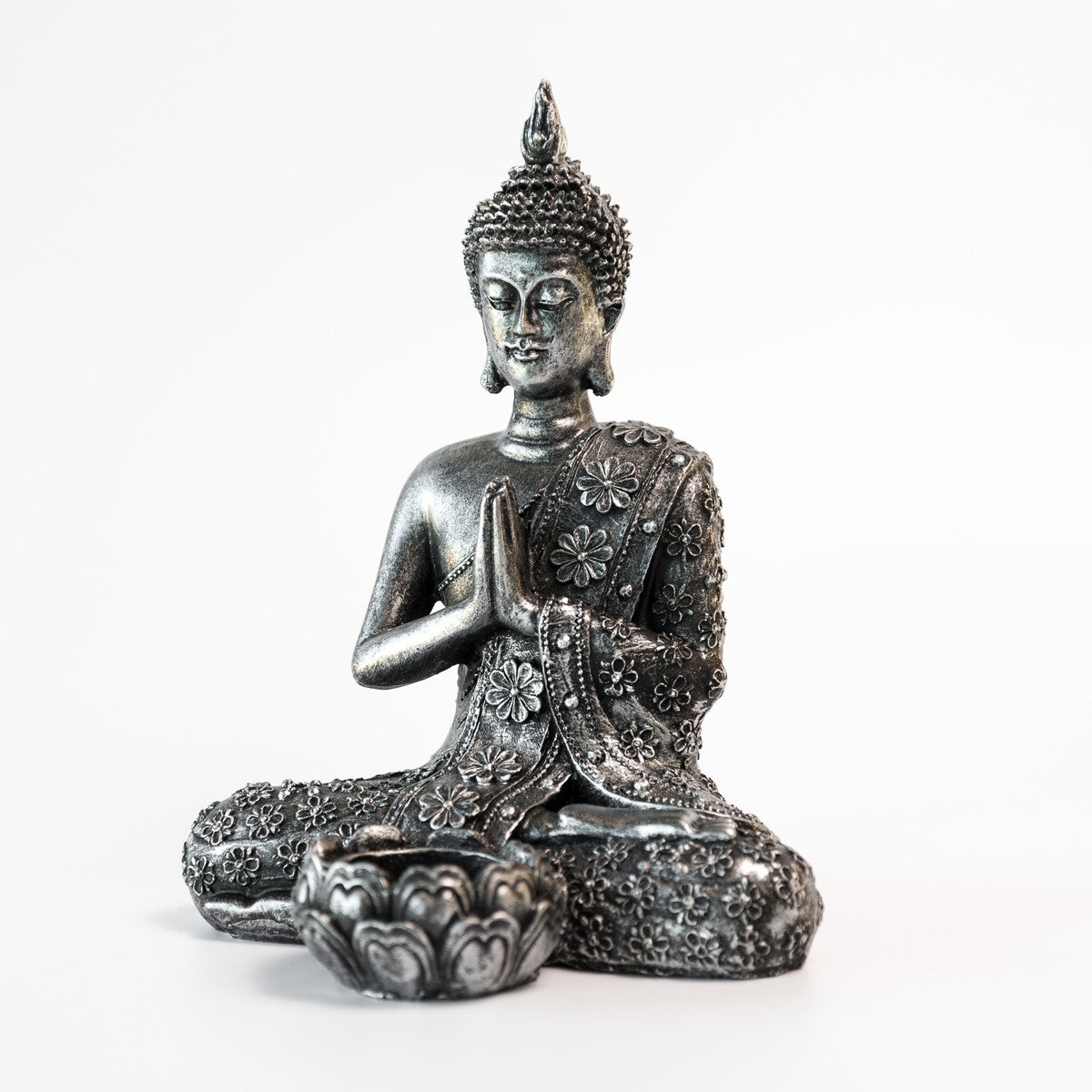 Thailandsk sølvfarvet Buddha 1