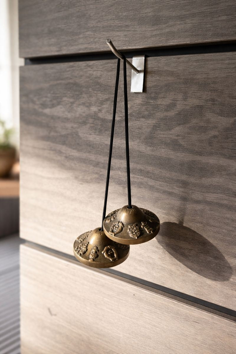 Tingsha meditations klokke 5.5 cm. Med 8 symboler for velstand 1