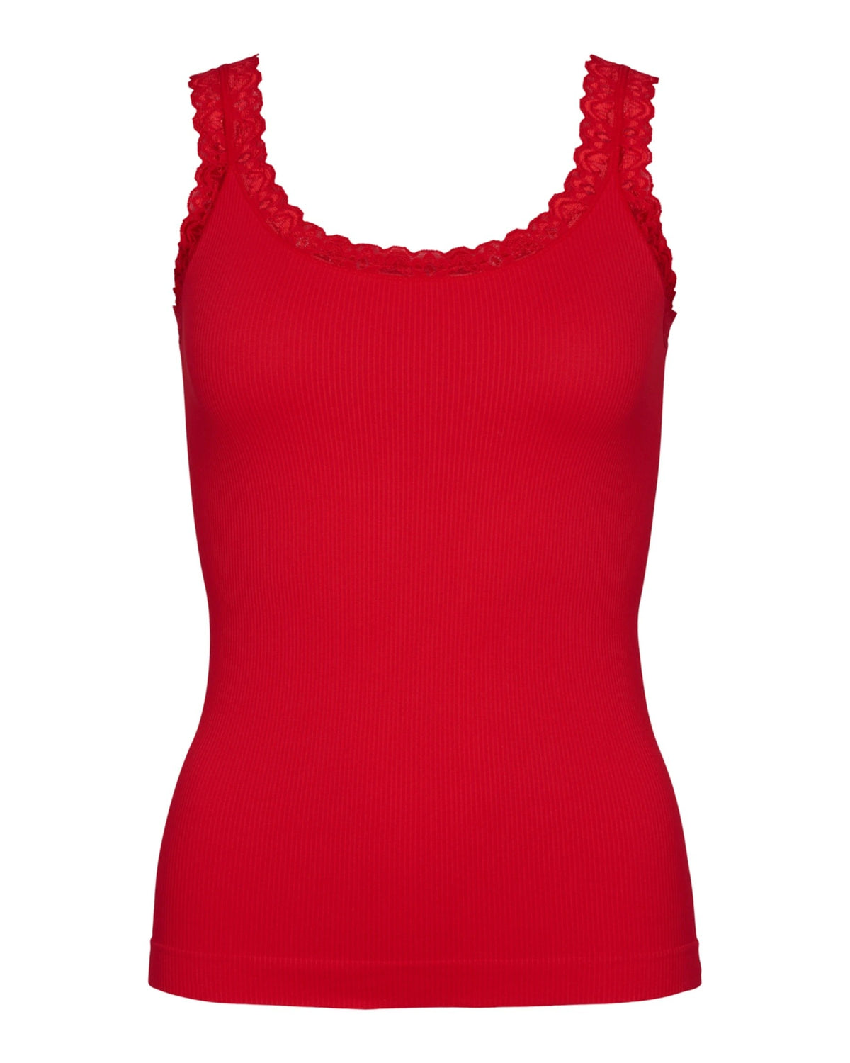 Top - Frida rib - Rød