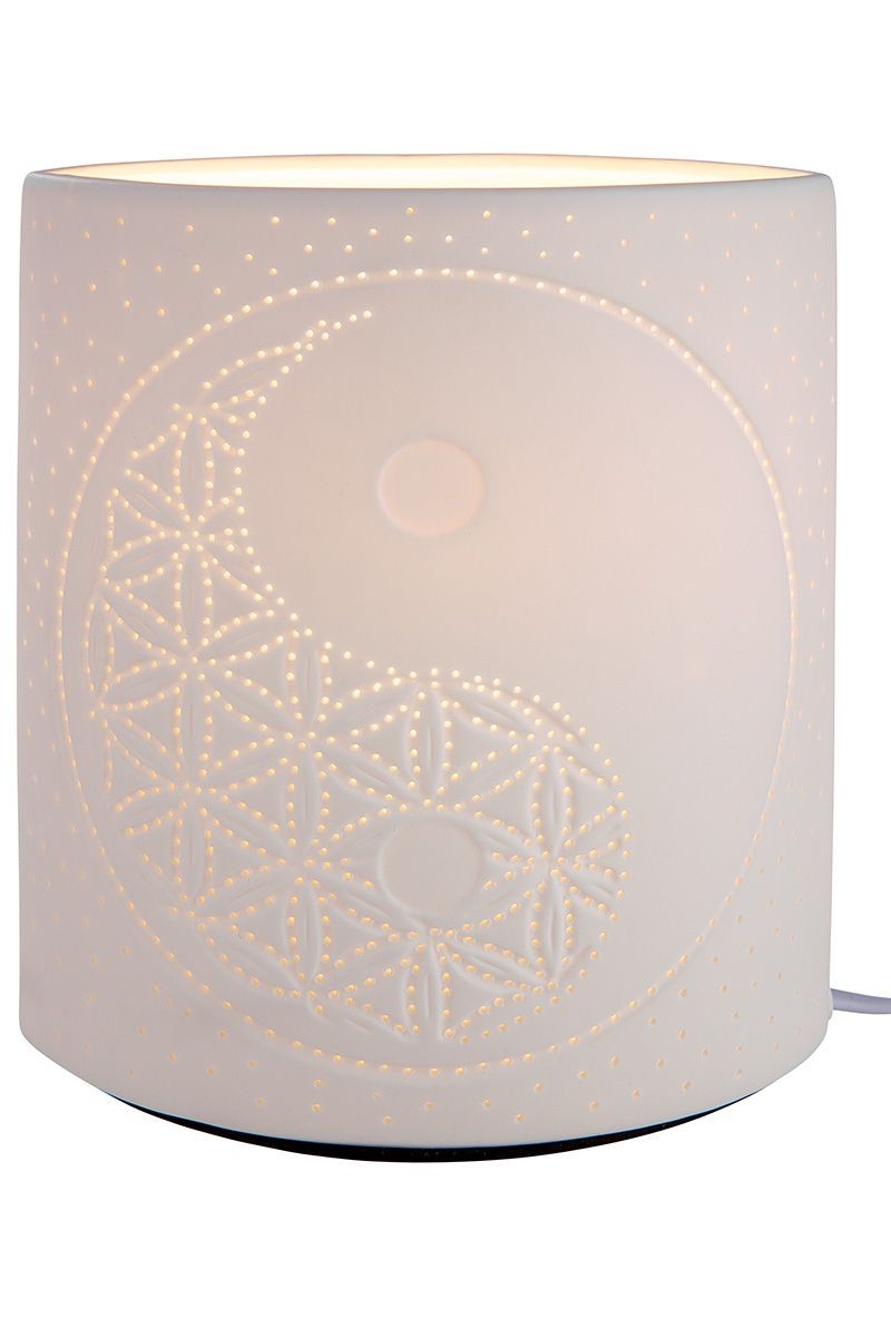 Yin og yang bordlampe i porcelæn 20 cm 1