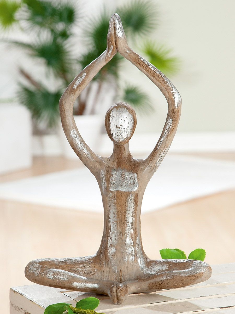 Yoga figur 37 cm - Sølv
