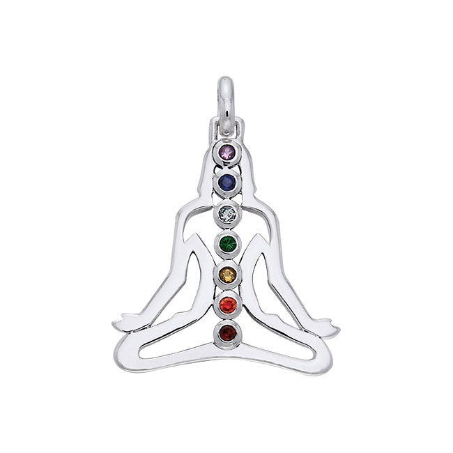 7 chakras i meditation sterlingsølv