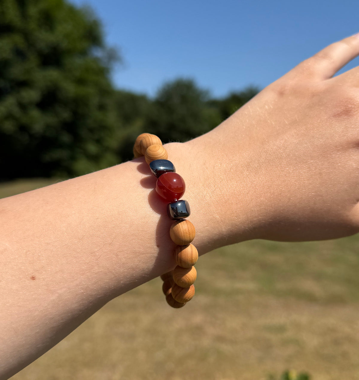 Rodchakra armbånd m. rød jaspis