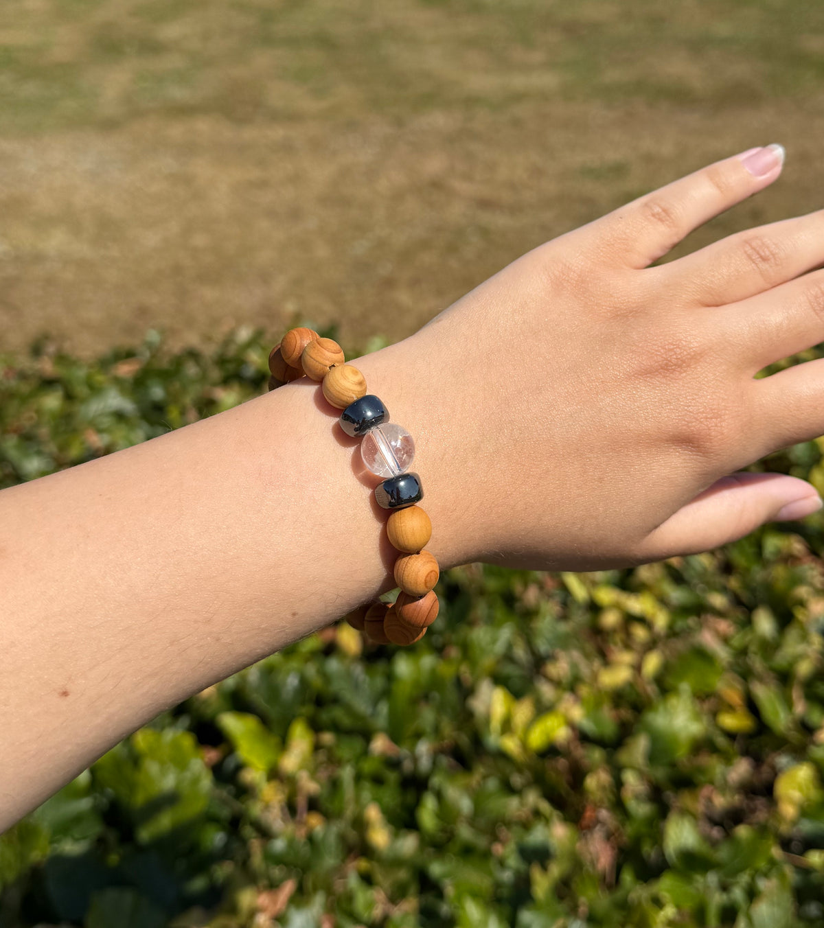 Krone chakraarmbånd m. bjergkrystal