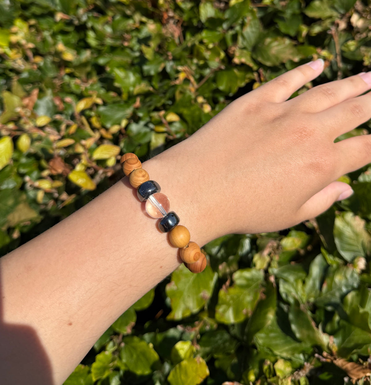 Krone chakraarmbånd m. bjergkrystal