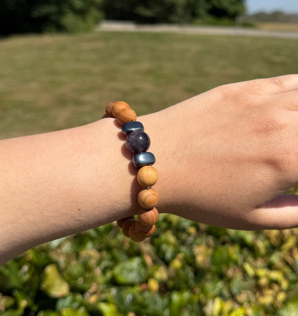 Tredje øje chakraarmbånd m. ametyst