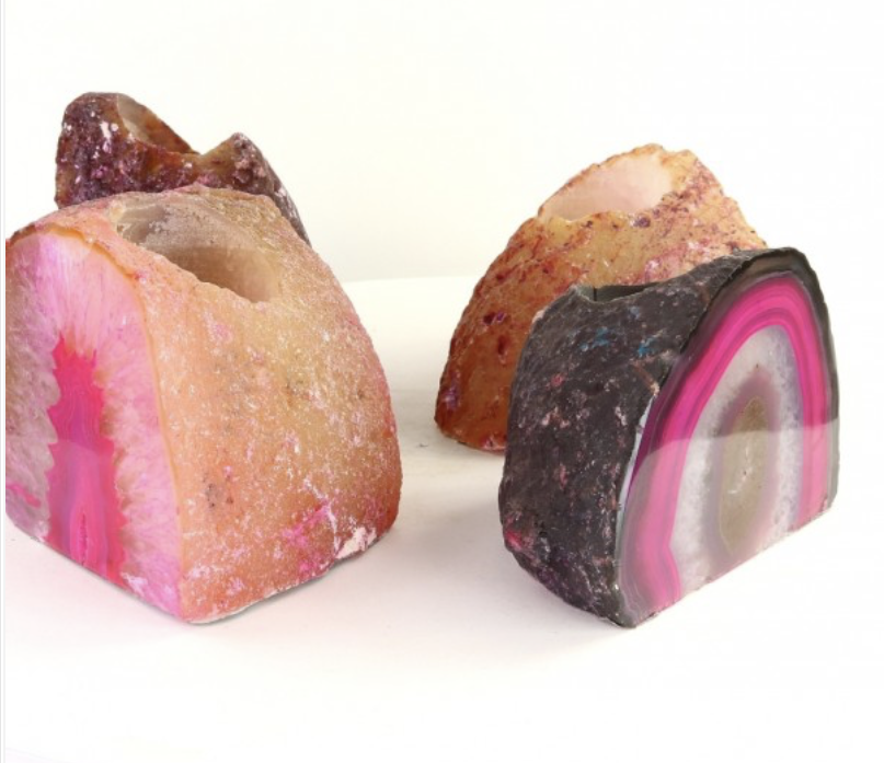 Agat lysestage Pink 2