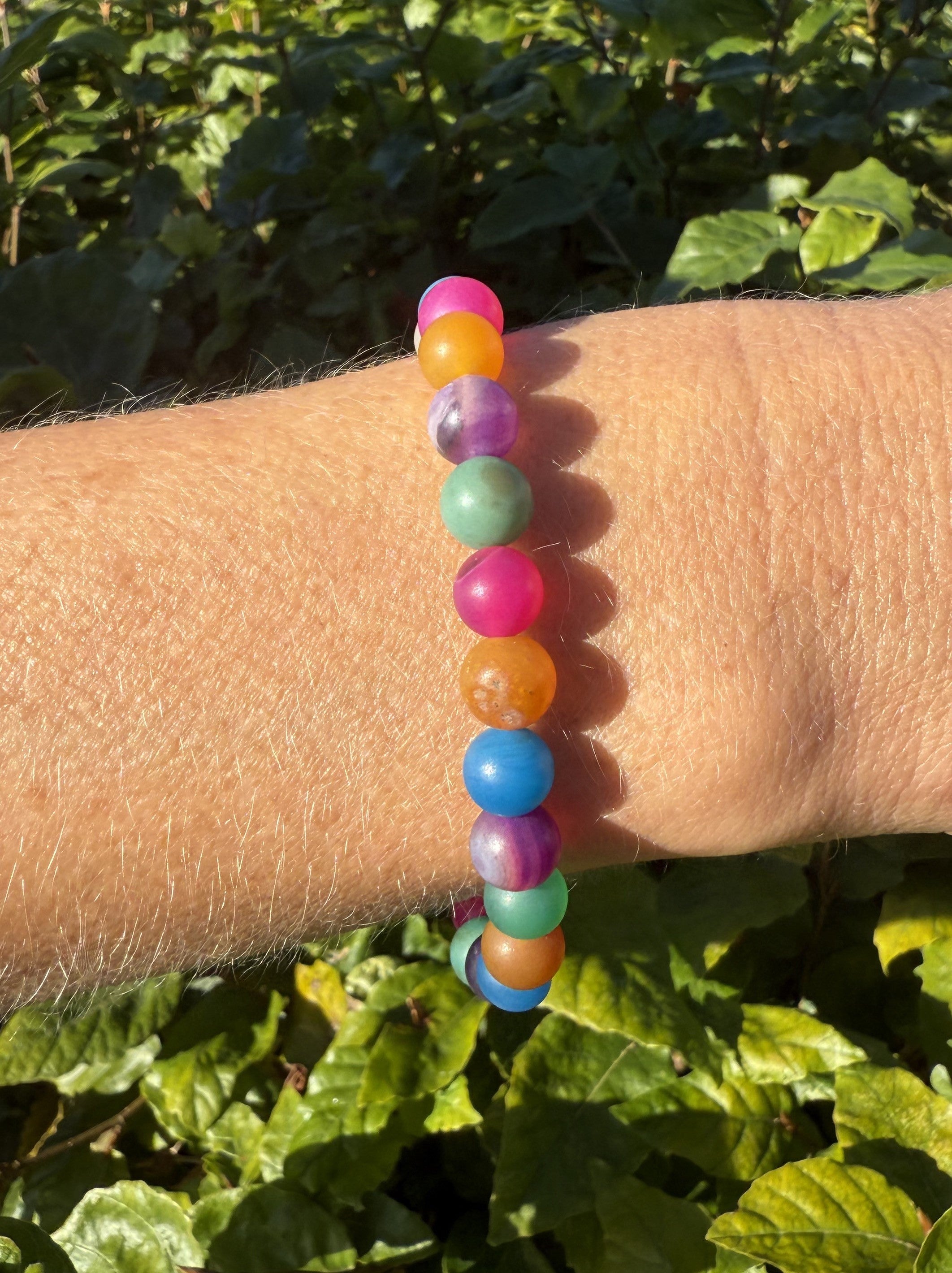 Agat mix mat armbånd 8 mm 1