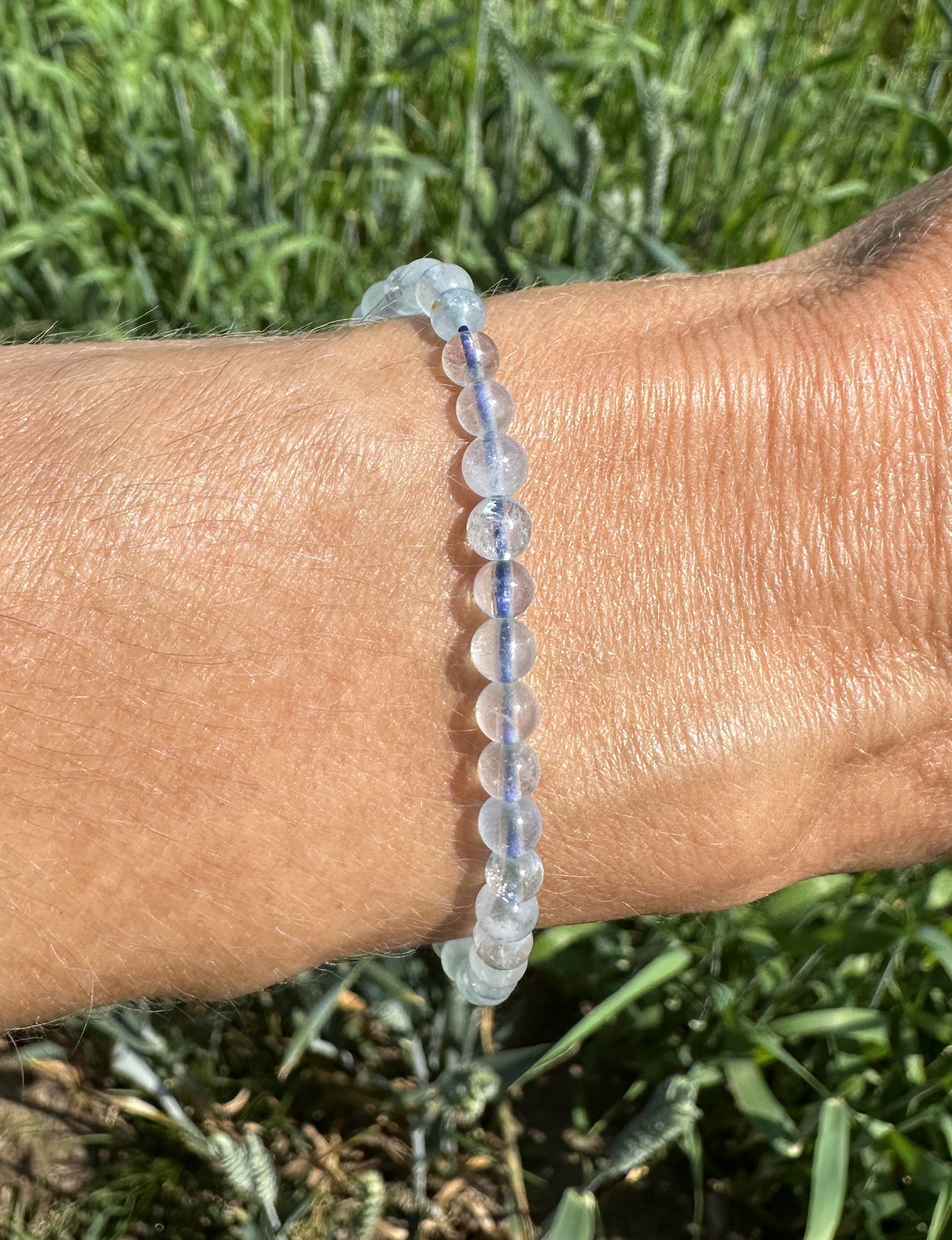 Akvamarin armbånd 4 mm 2