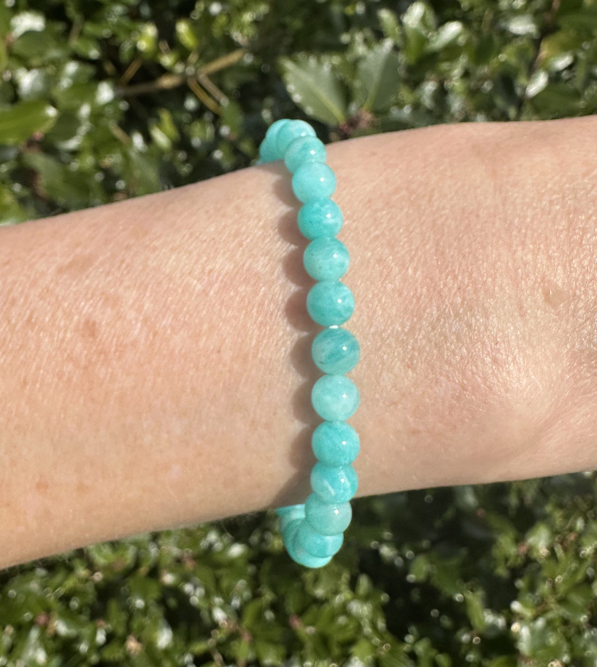 Amazonit armbånd - 6 mm